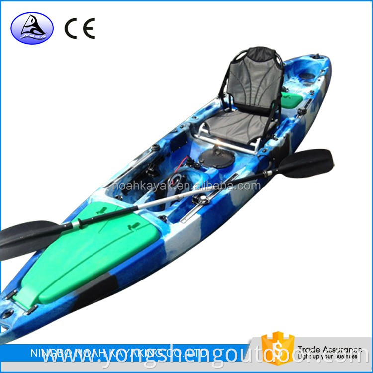 Single fishing kayak sit on top electric motor kayak